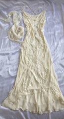 Sexy Sheath Straps Chiffon Ivory Long Prom Dresses