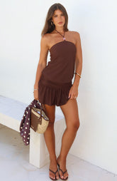 Be The Light Mini Dress Chocolate