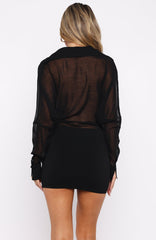Choosing You Long Sleeve Mini Dress Black