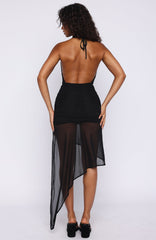 Dangerous Eyes Asymmetric Mini Dress Black