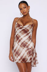 Personal Touch Cami Mini Dress Chocolate Plaid