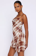 Personal Touch Cami Mini Dress Chocolate Plaid