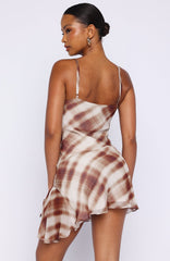 Personal Touch Cami Mini Dress Chocolate Plaid